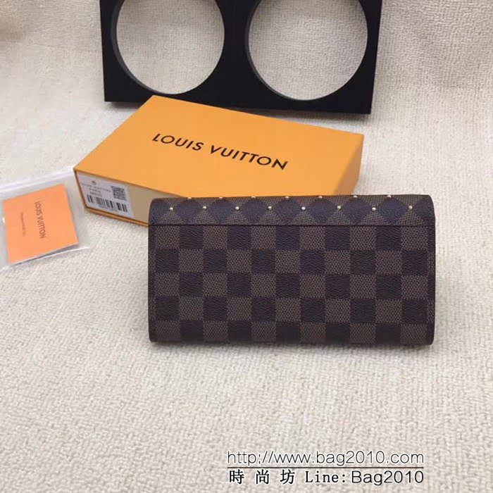 路易威登LV頂級原單 N60123 2018年秋季款DamierEbene帆布Sarah錢夾 ZY1093